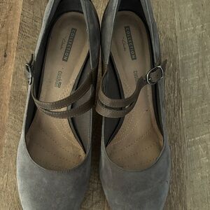 Clarks Taupe Mary Jane Loafers